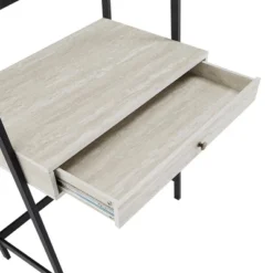 3pc Neveah Marble Ladder Desk And Bookcase Set Matte Black - Inspire Q -Living Space Shop GUEST bb5699e0 bfef 4673 a929 83152d6140d2