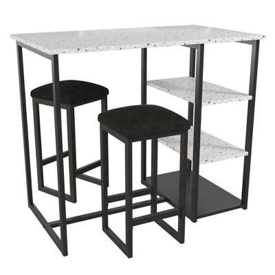 3pc Nora Bar Height Dining Set With Faux Terrazzo Top - Novogratz 4 3pc Nora Bar Height Dining Set With Faux Terrazzo Top - Novogratz - Image 4