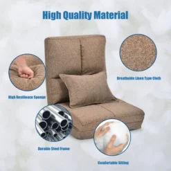 Costway Fold Down Chair Flip Out Lounger Convertible Sleeper Couch Futon Bed W/ Pillow 14 Costway Fold Down Chair Flip Out Lounger Convertible Sleeper Couch Futon Bed W/ Pillow -Living Space Shop GUEST bcde3d88 3f2f 489c afa1 21dde2410183