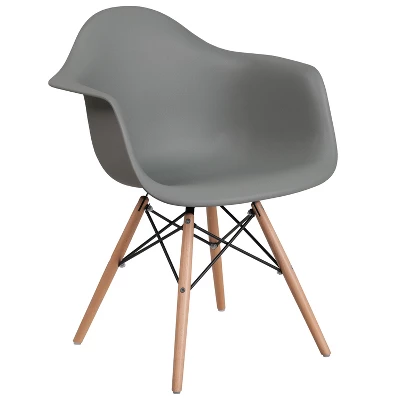 Merrick Lane Polypropylene Accent Chair With Gently Curved Arms And Metal Braced Wooden Legs 10 Merrick Lane Polypropylene Accent Chair With Gently Curved Arms And Metal Braced Wooden Legs - Image 10
