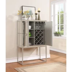 Robbie Contemporary 2 Door Mirrored Bar Cabinet With Wine Storage Gold - Treasure Trove 10 Robbie Contemporary 2 Door Mirrored Bar Cabinet With Wine Storage Gold - Treasure Trove -Living Space Shop GUEST bec2c0c6 d9b6 419a 8454 b13b97e189c6