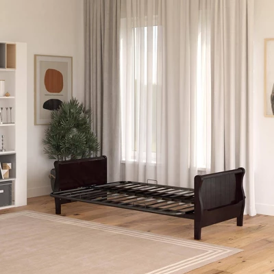 Full Brayden Wood Arm Futon Frame Espresso - Room & Joy 2 Full Brayden Wood Arm Futon Frame Espresso - Room & Joy - Image 2