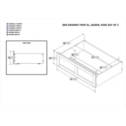 Set Of 2 Queen/King/Twin XL Drawers Gray - AFI -Living Space Shop GUEST bf22889b 4c79 4204 9bbe be09395aa4e2