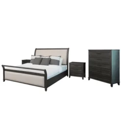 4pc Cindi Sleigh Bedroom Set Gray - Abbyson Living -Living Space Shop GUEST bf879cc4 86c6 47e8 948f f2fdfc9008cc