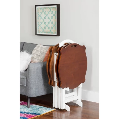 Austin Tray Table Set White/Hazelnut - Powell Company 11 Austin Tray Table Set White/Hazelnut - Powell Company - Image 11