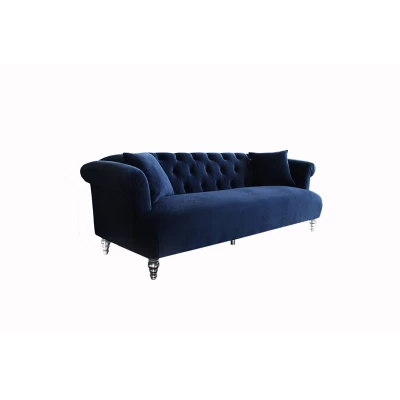 Elegance Contemporary Loveseat Sofas Blue/Acrylic - Armen Living 3 Elegance Contemporary Loveseat Sofas Blue/Acrylic - Armen Living - Image 3