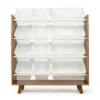 Morgan Mid-Century 12 Bin Toy Storage Wood/White - Humble Crew