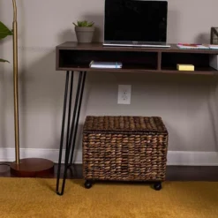 BirdRock Home Rolling Legal Letter File Organizer With Lid For Office - Brown Wash -Living Space Shop GUEST c39daac6 b4ec 480e 86fa d980cfd085ae