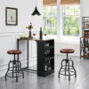 Yaheetech Industrial Counter Height Faux Leather Bar Stool Swivel