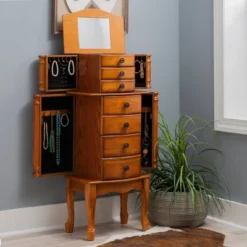 Marie Jewelry Armoire Oak - Powell Company -Living Space Shop GUEST c532f5ae e7e5 4ed1 a9ca 97ab2914befb