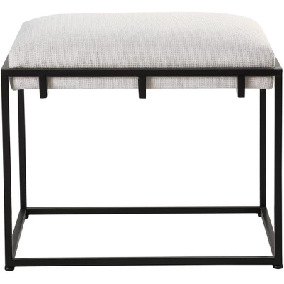 Uttermost Paradox 24" Wide Matte Black And White Small Bench 1 Uttermost Paradox 24" Wide Matte Black And White Small Bench