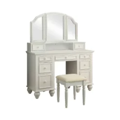 3pc Branson 9 Drawer Transitional Vanity Table Set - HOMES: Inside + Out 9 3pc Branson 9 Drawer Transitional Vanity Table Set - HOMES: Inside + Out -Living Space Shop GUEST c595cca2 a85b 4c84 bc44 574d929fd4fe