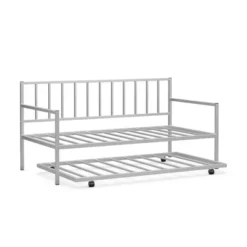 Costway Twin Metal Daybed With Roll Out Trundle Heavy Duty Frame Sofa Bed Set -Living Space Shop GUEST c6180911 82dc 460a 901e 8d9888c1c5df