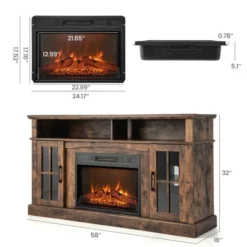 Costway 58" Fireplace TV Stand W/ 1400W Electric Fireplace For TVs Up To 65 Inches -Living Space Shop GUEST c6a2aa23 0154 4a14 ad51 f49ebe964980