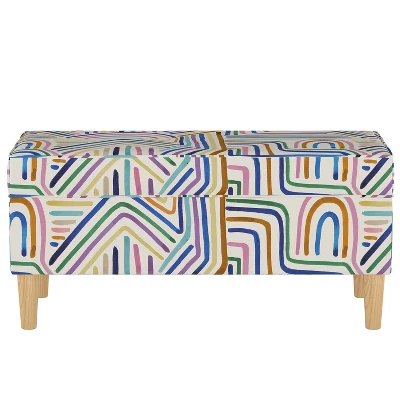 Storage Bench Rainbow Strokes Ochre - Skyline Furniture 1 Storage Bench Rainbow Strokes Ochre - Skyline Furniture