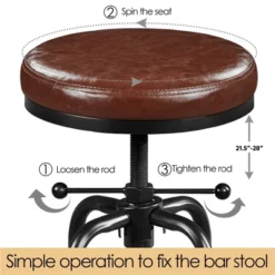 Yaheetech Industrial Counter Height Faux Leather Bar Stool Swivel 8 Yaheetech Industrial Counter Height Faux Leather Bar Stool Swivel -Living Space Shop GUEST c71be5fa 08c4 4b5b b093 ea2af62bdd45