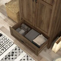 Nurembo 1 Drawer Wardrobe Closet Distressed Walnut - HOMES: Inside + Out -Living Space Shop GUEST c864c522 3970 4894 9cf3 ee21dd3a5ba0