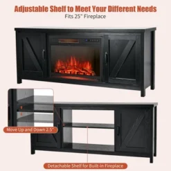 Costway 59'' Fireplace TV Stand W/ 25'' 1350W Electric Fireplace Heater Remote Control -Living Space Shop GUEST c89480d1 13ba 4cd7 bd3f a7b3ca7a3dae