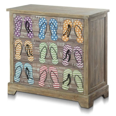 Key West Three Drawer Chest Flipflop Design Gray - StyleCraft 1 Key West Three Drawer Chest Flipflop Design Gray - StyleCraft