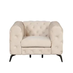 Modern Velvet Upholstered Accent Sofa Chair With Button Tufted Back-ModernLuxe -Living Space Shop GUEST c93993e8 24f1 45ee 935f 022a30018abd
