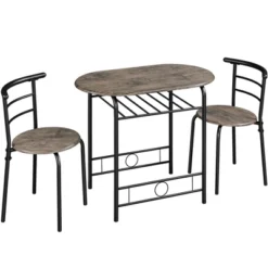 Yaheetech Modern Round Dining Table Set For 2 With Steel Legs, Storage Rack For Kitchens 13 Yaheetech Modern Round Dining Table Set For 2 With Steel Legs, Storage Rack For Kitchens -Living Space Shop GUEST c9af7a55 ab66 480b 928c 242d460ab03c