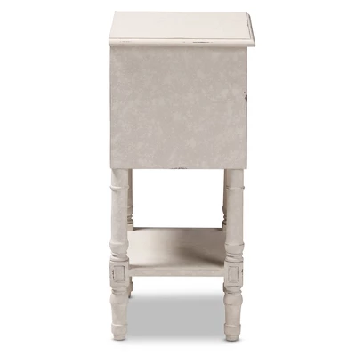 Lenore Country Cottage Farmhouse 2 Drawer Nightstand White - Baxton Studio 2 Lenore Country Cottage Farmhouse 2 Drawer Nightstand White - Baxton Studio - Image 2