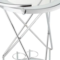 Studio 55D Page 29 1/2" High Glass And Chrome Rolling Serving Bar Cart 11 Studio 55D Page 29 1/2" High Glass And Chrome Rolling Serving Bar Cart -Living Space Shop GUEST caeb3476 0513 4097 8438 1d6922df0c44