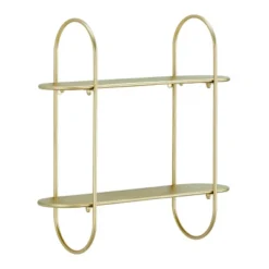 20" 2 Tier Warm Metal Hanging Bracket Wall Mounted Shelf Gold - Danya B. -Living Space Shop GUEST cb117fb0 0a88 446e b5f9 e0329caf2e0f