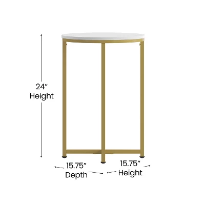 Merrick Lane End Table With Round Cross Brace Frame 7 Merrick Lane End Table With Round Cross Brace Frame - Image 7