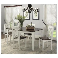 5pc Shiloh Rustic Dining Set - Creamy White-Rustic Mahogany - Dorel Living 8 5pc Shiloh Rustic Dining Set - Creamy White-Rustic Mahogany - Dorel Living -Living Space Shop GUEST cb847a8b 4db2 4da4 a2d3 c03c8bd63e42