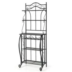 Costway 5-Tier Metal Kitchen Bakers Rack Microwave Storage Rack Oven Stand With Wine Organizer 17 Costway 5-Tier Metal Kitchen Bakers Rack Microwave Storage Rack Oven Stand With Wine Organizer -Living Space Shop GUEST cc8f5985 9214 4d28 9d70 3ed83bad7fb7