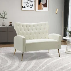 Brion 48" Contemporary Wingback Design Loveseat | KARAT HOME -Living Space Shop GUEST cd84ee76 7754 4e98 aac7 a1384d76daea