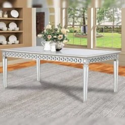 Varian Dining Table Mirrored/Antique Platinum - Acme Furniture 13 Varian Dining Table Mirrored/Antique Platinum - Acme Furniture -Living Space Shop GUEST cdb3dd57 9026 4cc1 8599 1dc291a1f3d3