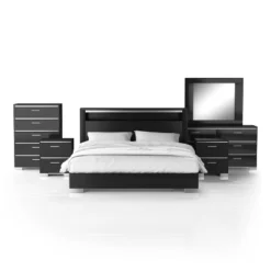 6pc Shorehaven Bedroom Set With 2 Nightstands Black/Chrome - MiBasics -Living Space Shop GUEST cddd0d54 0d0b 411a 8fb6 55233fe7e3f8