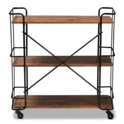 Neal Metal And Wood Kitchen Serving Cart Walnut/Black - Baxton Studio 10 Neal Metal And Wood Kitchen Serving Cart Walnut/Black - Baxton Studio -Living Space Shop GUEST ce0b3a95 c19d 4388 a39f 380776512eec