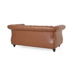 Silverdale Traditional Chesterfield Loveseat Cognac Brown/Dark Brown - Christopher Knight Home -Living Space Shop GUEST cedc8e00 04b1 4570 ad50 6862f77653c1