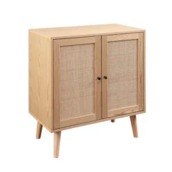Modern Boho Wood And Rattan 2 Door Accent Cabinet - Saracina Home -Living Space Shop GUEST cf2c9efc 4cc2 4cfc a421 0d2c23046722