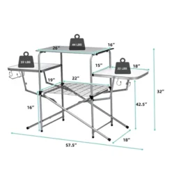 Costway Foldable Camping Table Outdoor Kitchen Portable Grilling Stand Folding BBQ Table -Living Space Shop GUEST d12def2e 72e3 4a2d a157 c460fb378691