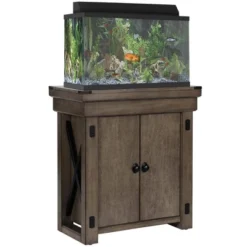 Wildwood 20 Gallon Aquarium Or Terrarium Tank Stand, Rustic Gray - Ollie & Hutch -Living Space Shop GUEST d29025a9 9715 4462 8055 9668e844573e