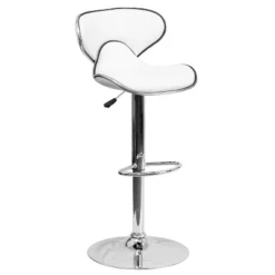 Emma And Oliver Contemporary Cozy Mid-Back Vinyl Adjustable Height Barstool -Living Space Shop GUEST d2acb62c 51fd 436b a322 f44cee7c7fb0