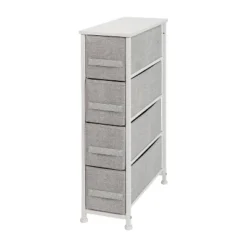 Emma And Oliver 4 Drawer Vertical Slim Storage Dresser-Wood Top & Fabric Pull Drawers -Living Space Shop GUEST d320c42d ea64 40e0 93d2 886f5618d454
