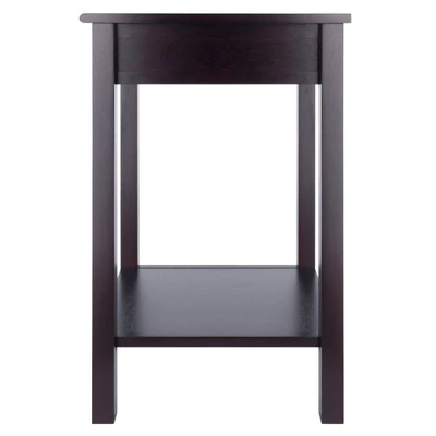 Liso End Table / Printer Table With Drawer And Shelf - Dark Espresso - Winsome 1 Liso End Table / Printer Table With Drawer And Shelf - Dark Espresso - Winsome