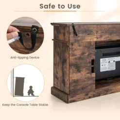 Costway 58" Fireplace TV Stand W/ 1400W Electric Fireplace For TVs Up To 65 Inches -Living Space Shop GUEST d4c1aaa9 e681 46d7 ab21 857ac0a820f4