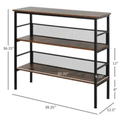 HomCom 3-Tier Industrial Style Storage Metal Wooden Shelf 12 HomCom 3-Tier Industrial Style Storage Metal Wooden Shelf -Living Space Shop GUEST d5450741 d3d6 466a bb9e 1508e080b119