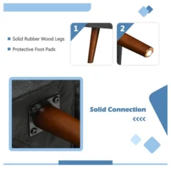 Costway Convertible Futon Sofa Bed Adjustable Couch Sleeper W/ Wood Legs NavyGreyYellow -Living Space Shop GUEST d5bceb4c 52ae 4eb7 aa2d 38c024b12232