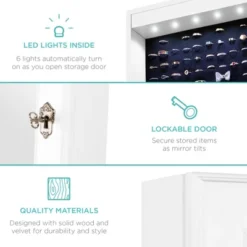 Best Choice Products 6-Tier Standing Mirror Lockable Storage Organizer Cabinet Armoire W/ LED Lights 12 Best Choice Products 6-Tier Standing Mirror Lockable Storage Organizer Cabinet Armoire W/ LED Lights -Living Space Shop GUEST d6439492 b0d9 465d 9d99 83997e77f5c5