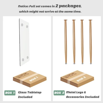 Costway Modern Glass Dining Table Rectangular Dining Room Table W/Metal Legs For Kitchen 9 Costway Modern Glass Dining Table Rectangular Dining Room Table W/Metal Legs For Kitchen - Image 9