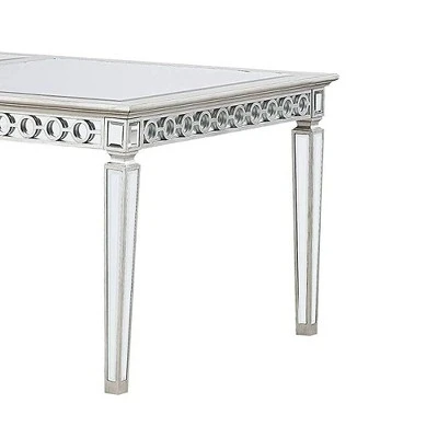 Varian Dining Table Mirrored/Antique Platinum - Acme Furniture 2 Varian Dining Table Mirrored/Antique Platinum - Acme Furniture - Image 2