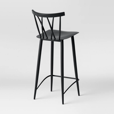 Set Of 2 Becket Metal X Back Barstool Black - Project 62™ 4 Set Of 2 Becket Metal X Back Barstool Black - Project 62™ - Image 4