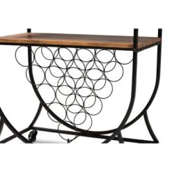 Dania Antique Vintage Industrial Metal And Wood Mobile Wine Bar Cart Black/Walnut - Baxton Studio -Living Space Shop GUEST d9c2e1ee 6bad 45aa 8ae1 5839c809e9bd